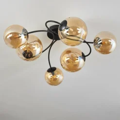 Plafonnier - Verre Chehalis Ambre, 6 lumières