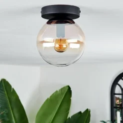 Plafonnier - Verre Gastor Ambre, Clair, 1 lumière