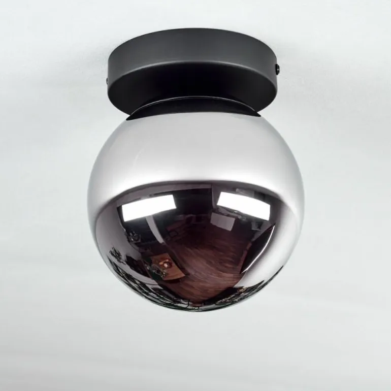 Plafonnier - Verre Gastor Chrome, Fumé, 1 lumière