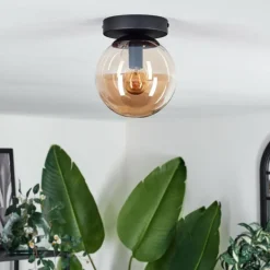 Plafonnier - Verre Gastor Ambre, 1 lumière