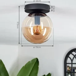 Plafonnier - Verre Gastor Ambre, 1 lumière