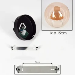 Plafonnier - Verre Gastor Ambre, 1 lumière