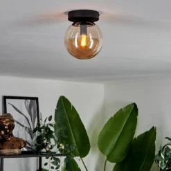 Plafonnier - Verre Gastor Ambre, 1 lumière