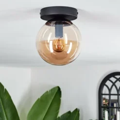 Plafonnier - Verre Gastor Ambre, 1 lumière