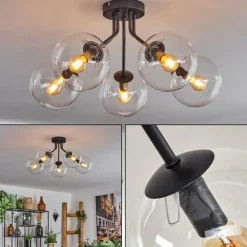 Plafonnier - Verre Gastor Clair, 5 lumières