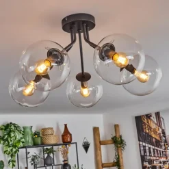 Plafonnier - Verre Gastor Clair, 5 lumières