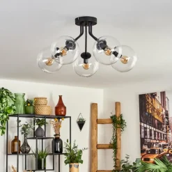 Plafonnier - Verre Gastor Clair, 5 lumières
