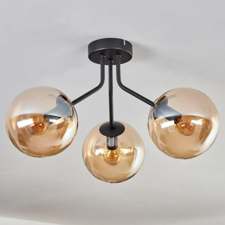 Plafonnier - Verre Gastor Ambre, 3 lumières