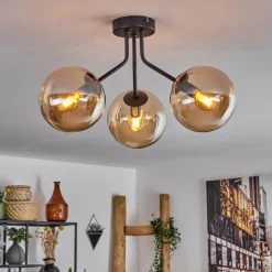 Plafonnier - Verre Gastor Ambre, 3 lumières