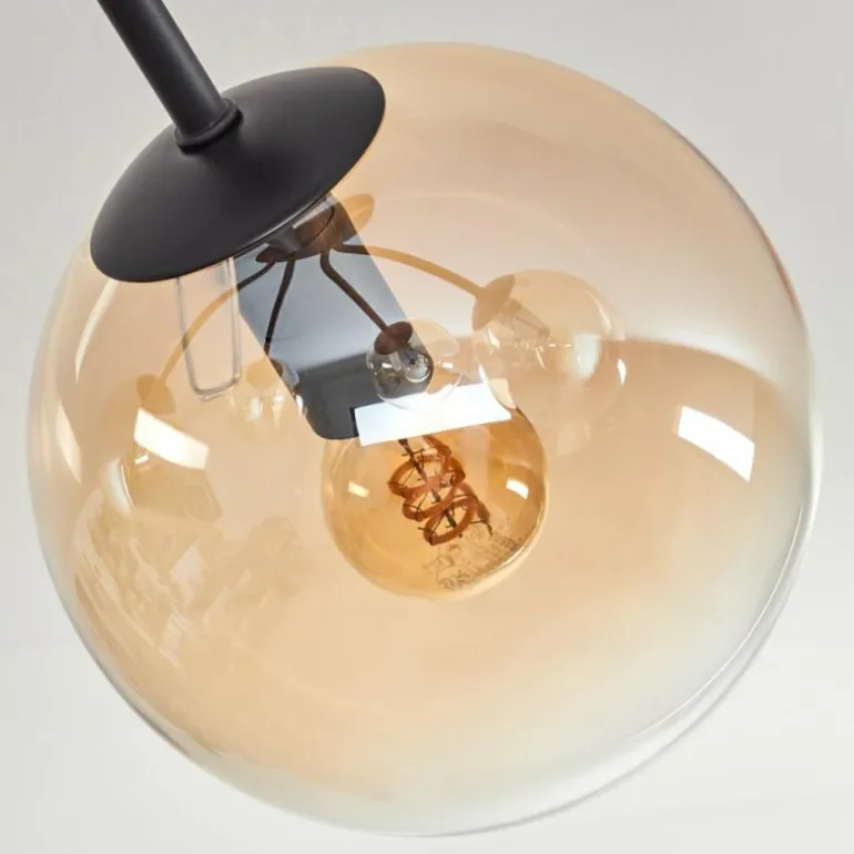 Plafonnier - Verre Gastor Ambre, Clair, 5 lumières