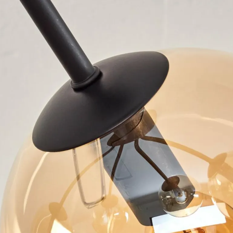 Plafonnier - Verre Gastor Ambre, 5 lumières