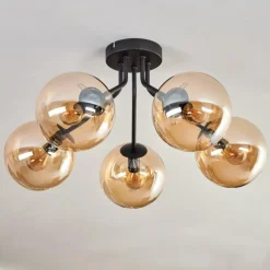 Plafonnier - Verre Gastor Ambre, 5 lumières