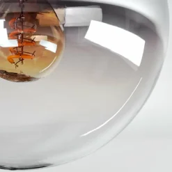 Plafonnier - Verre Gastor Chrome, Clair, Fumé, 1 lumière
