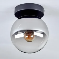 Plafonnier - Verre Gastor Chrome, Clair, Fumé, 1 lumière