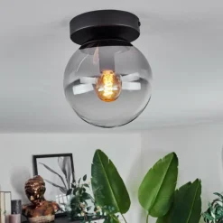Plafonnier - Verre Gastor Clair, Fumé, 1 lumière
