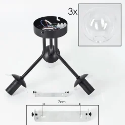 Plafonnier - Verre Gastor Clair, 3 lumières