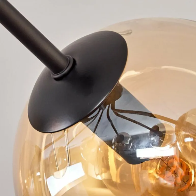 Plafonnier - Verre Gastor Ambre, 7 lumières