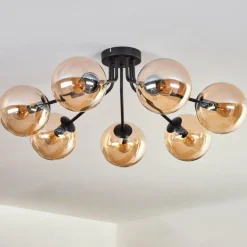 Plafonnier - Verre Gastor Ambre, 7 lumières