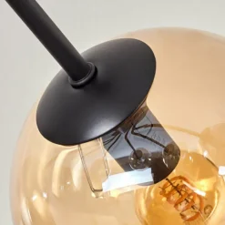 Plafonnier - Verre Gastor Ambre, Fumé, 7 lumières