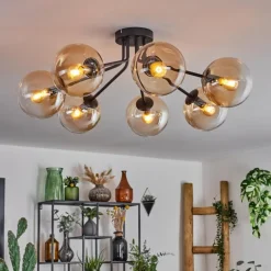 Plafonnier - Verre Gastor Ambre, Clair, 7 lumières