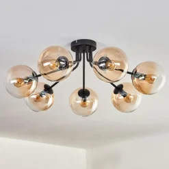 Plafonnier - Verre Gastor Ambre, Clair, 7 lumières