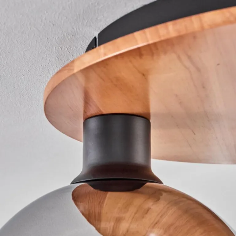 Plafonnier - Verre Koyoto Écru, Noir, 3 lumières