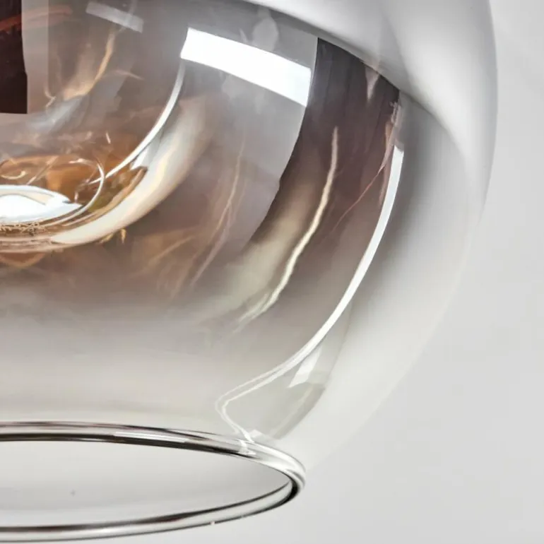 Plafonnier - Verre Koyoto Écru, Noir, 4 lumières