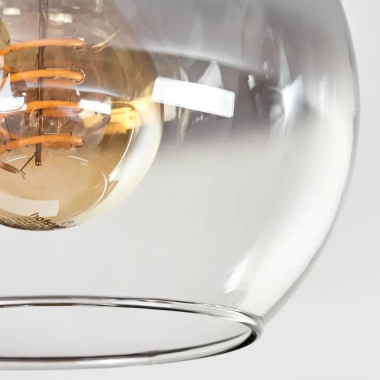 Plafonnier - Verre Koyoto Écru, Noir, 4 lumières