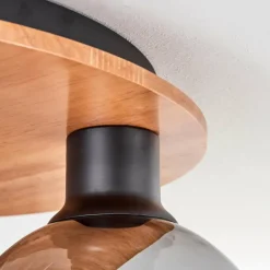 Plafonnier - Verre Koyoto Écru, Noir, 3 lumières