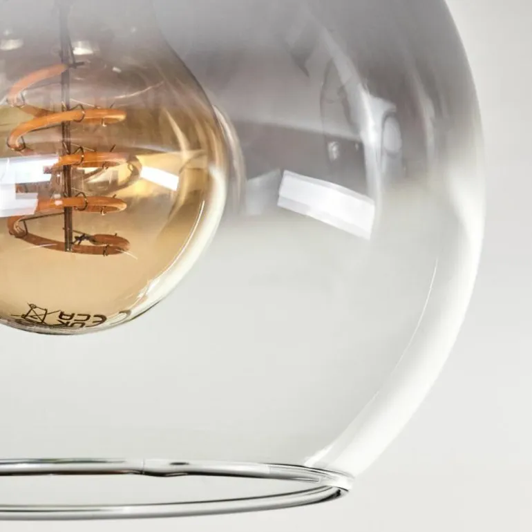 Plafonnier - Verre Koyoto Écru, Noir, 3 lumières