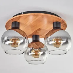Plafonnier - Verre Koyoto Écru, Noir, 3 lumières