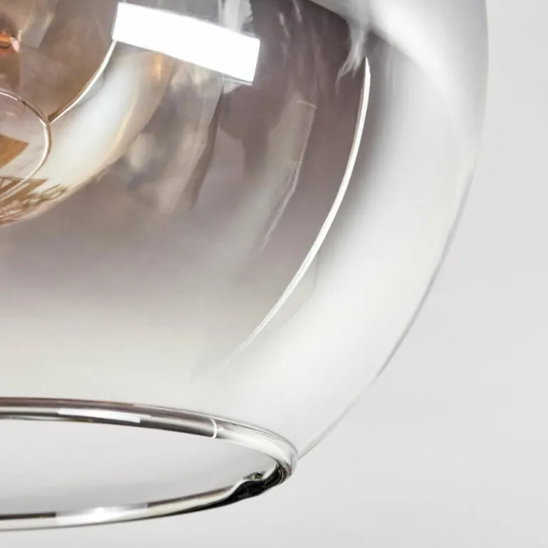 Plafonnier - Verre Koyoto Écru, Noir, 6 lumières