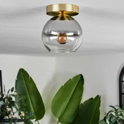 Plafonnier - Verre Koyoto Laiton, 1 lumière