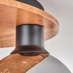Plafonnier - Verre Koyoto Écru, Noir, 3 lumières