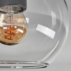 Plafonnier - Verre Koyoto Laiton, Noir, 1 lumière