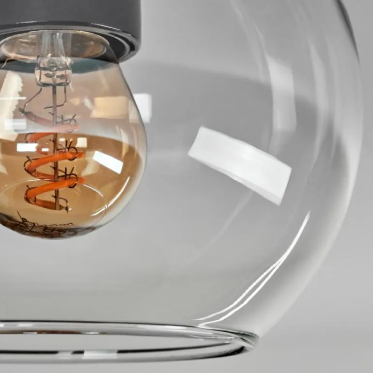 Plafonnier - Verre Koyoto Laiton, Noir, 1 lumière