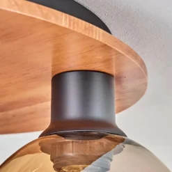 Plafonnier - Verre Koyoto Écru, Noir, 3 lumières