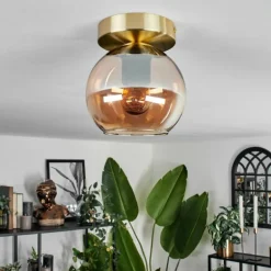 Plafonnier - Verre Koyoto Laiton, 1 lumière