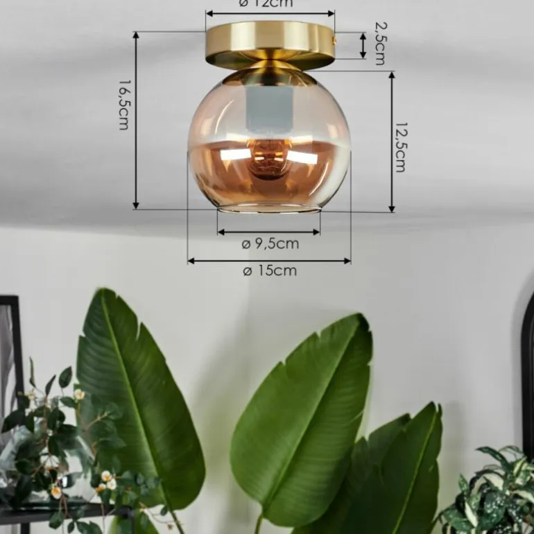 Plafonnier - Verre Koyoto Laiton, 1 lumière