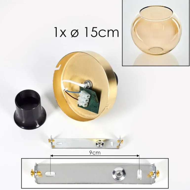 Plafonnier - Verre Koyoto Laiton, 1 lumière