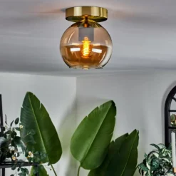 Plafonnier - Verre Koyoto Laiton, 1 lumière