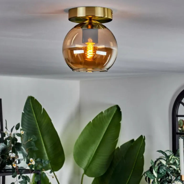 Plafonnier - Verre Koyoto Laiton, 1 lumière