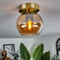 Plafonnier - Verre Koyoto Laiton, 1 lumière