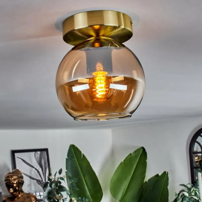 Plafonnier - Verre Koyoto Laiton, 1 lumière