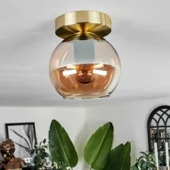 Plafonnier - Verre Koyoto Laiton, 1 lumière