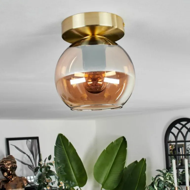Plafonnier - Verre Koyoto Laiton, 1 lumière