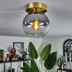 Plafonnier - Verre Koyoto Laiton, 1 lumière