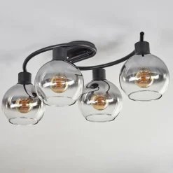 Plafonnier - Verre Koyoto Clair, Fumé, 4 lumières