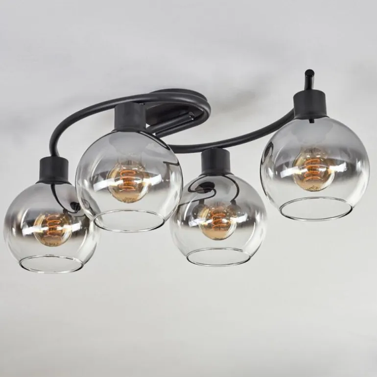 Plafonnier - Verre Koyoto Clair, Fumé, 4 lumières