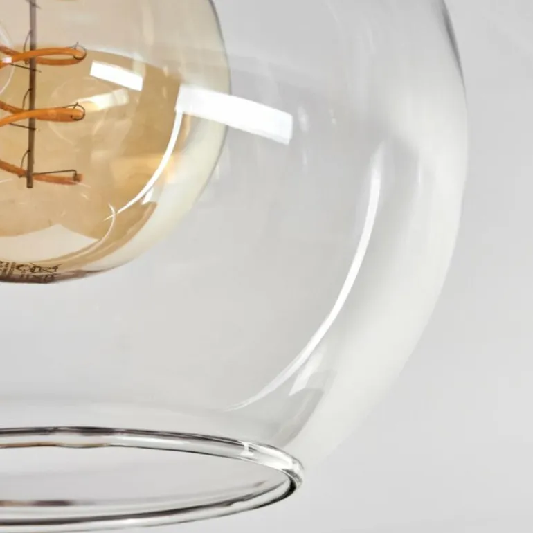Plafonnier - Verre Koyoto Écru, Noir, 4 lumières